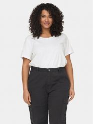 ONLY Carmakoma T-Shirt 15285965 Biały Regular Fit. Białe t-shirty Only Carmakoma, bez wzorów, z bawełny, bez kołnierzyka, bez ramiączek. Za 79.99 zł.