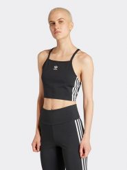 Adidas Top sportowy w kolorze czarnym rozmiar: M. Czarne topy sportowe adidas, m, bez wzorów, z materiału, outdoorowe. Za 96.60 zł.