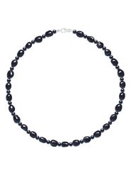 Pearline Naszyjnik z perłami - dł. 42 cm rozmiar: onesize. Czarne naszyjniki Pearline, z materiału, z perłą, srebrne. Za 326.99 zł.