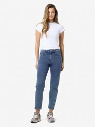 Noisy may Dżinsy "Moni" - Slim fit - w kolorze niebieskim rozmiar: W26/L30. Niebieskie jeansy Noisy May, l, z aplikacjami, ze skóry, klasyczne, z podwyższonym stanem. Za 83.62 zł.