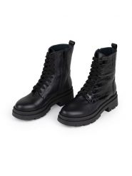 Anna Morellini Skórzane botki "Eliolia" w kolorze czarnym rozmiar: 40. Czarne botki Anna Morellini, bez wzorów, ze skóry, bez obcasa, bez zapięcia. Za 326.32 zł.