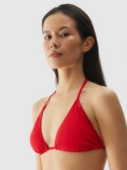 4F Góra od bikini damska - czerwona XL. Czerwone szorty 4f, bez wzorów, z elastanu, wakacyjne. W wyprzedaży za 19.99 zł.