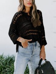 Milan Kiss Sweter w kolorze czarnym rozmiar: L. Czarne swetry Milan Kiss, l, bez wzorów, bez ramiączek. Za 101.47 zł.