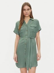 Vero Moda Sukienka koszulowa Bumpy 10325828 Zielony Loose Fit. Zielone sukienki Vero Moda, s, bez wzorów, z wiskozy, bez kołnierzyka, bez ramiączek, koszulowe. Za 109.99 zł.