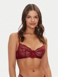 Hunkemöller Biustonosz z fiszbiną Isabelle 206364 Bordowy. Czerwone biustonosze Hunkemöller, bez wzorów, z syntetyku. Za 99.99 zł.