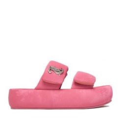 Klapki Juicy Couture. Czerwone klapki Juicy Couture, bez wzorów, bez obcasa, bez zapięcia. Za 249.99 zł.