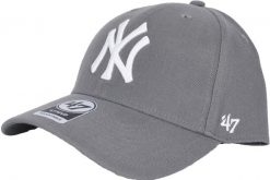 Czapka z daszkiem dla dorosłych New York Yankees MVP Cap. Szare czapki z daszkiem 47 Brand, bez wzorów, z materiału, sportowe. Za 190.50 zł.