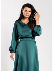 Awama Bluzka w kolorze zielonym rozmiar: S. Zielone bluzki Awama, s, bez wzorów, bez kołnierzyka, bez ramiączek. Za 118.28 zł.