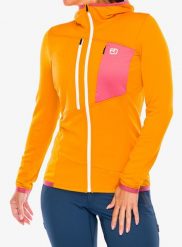 Bluza damska Ortovox Fleece Grid Hoody. Żółte bluzy ORTOVOX, xs, bez wzorów, z elastanu, bez ramiączek. Za 747.99 zł.