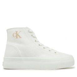Trampki Calvin Klein Jeans. Białe trampki Calvin Klein Jeans, bez wzorów, z jeansu, bez zapięcia. Za 239.99 zł.