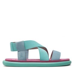 Sandały Fly London. Niebieskie sandały Fly London, bez wzorów, bez obcasa, na płaskiej podeszwie, bez zapięcia. Za 489.99 zł.