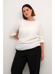 KAFFE curve Sweter w kolorze białym rozmiar: S. Białe swetry KAFFE curve, s, bez wzorów, bez ramiączek. Za 130.99 zł.