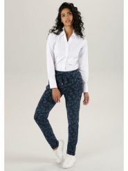 Aniston Spodnie w kolorze granatowym rozmiar: 42. Niebieskie spodnie materiałowe Aniston, bez wzorów, z materiału. Za 95.99 zł.