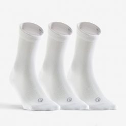 Skarpety sportowe tenis Artengo RS160 High 3 pary. Białe skarpetki Decathlon, bez wzorów, z bawełny. Za 29.99 zł.