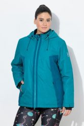 Damskie Kurtka funkcyjna HYPRAR wodoodporna kaptur ochrona przed wiatrem. Zielone kurtki Ulla Popken, plus size, bez wzorów, z materiału, z kapturem. Za 739.99 zł.