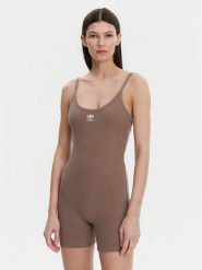 Adidas Kombinezon Essentials JD1463 Beżowy Slim Fit. Brązowe sukienki adidas, m, bez wzorów, z bawełny, bez kołnierzyka, bez ramiączek. Za 129.99 zł.