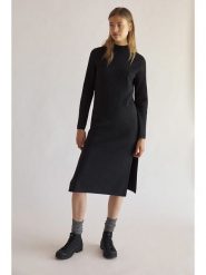 Ecoalf Sukienka "Riaza" w kolorze antracytowym rozmiar: M. Czarne sukienki Ecoalf, m, bez wzorów, z bawełny, bez kołnierzyka, bez ramiączek, midi. Za 112.83 zł.