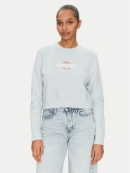 Guess Jeans Bluza W5GQ20 K68I4 Błękitny Regular Fit. Niebieskie bluzy Guess Jeans, xl, z aplikacjami, z bawełny, bez kaptura. Za 169.99 zł.