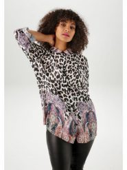 Aniston Bluzka ze wzorem rozmiar: 46. Bluzki Aniston, bez wzorów, bez kołnierzyka, bez ramiączek. Za 90.95 zł.