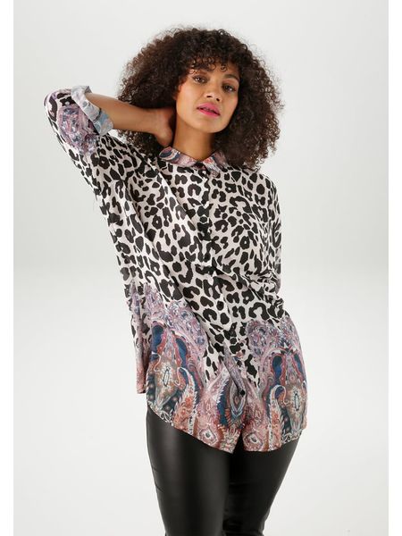 Aniston Bluzka ze wzorem rozmiar: 46. Bluzki Aniston, bez wzorów, bez kołnierzyka, bez ramiączek. Za 90.95 zł.