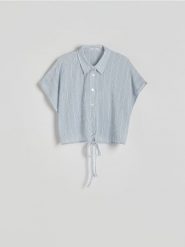 Bawełniana koszula kimono - wielobarwny. Koszule Reserved, l, bez wzorów, z bawełny, bez kołnierzyka, bez ramiączek. W wyprzedaży za 59.99 zł.