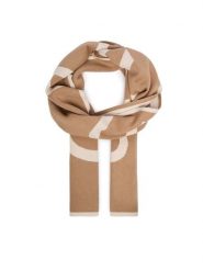 Calvin Klein Szalik LV04F8108G Brązowy jasny. Brązowe szaliki i kominy Calvin Klein, bez wzorów, z bawełny. Za 329.99 zł.