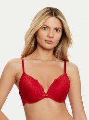 Hunkemöller Biustonosz z fiszbiną Marine 300245 Czerwony. Czerwone biustonosze Hunkemöller, bez wzorów, z syntetyku. Za 99.99 zł.