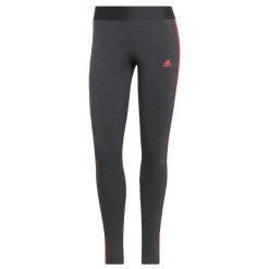 Legginsy treningowe damskie Adidas Loungewear Essentials 3-Stripes AeroReady. Czerwone legginsy adidas, bez wzorów, klasyczne. Za 111.00 zł.