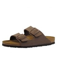 Birkenstock Klapki "Arizona" w kolorze brązowym rozmiar: 35. Brązowe klapki Birkenstock, bez wzorów, klasyczne, z otwartym noskiem, bez obcasa, bez zapięcia. Za 391.59 zł.