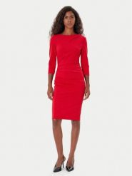 Rinascimento Sukienka koktajlowa CFC0126154003 Czerwony Slim Fit. Czerwone sukienki Rinascimento, s, bez wzorów, z syntetyku, wizytowe, bez kołnierzyka, bez ramiączek. Za 479.99 zł.