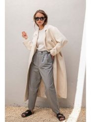 RUBY TUESDAY Spodnie "Ravan" w kolorze szarym rozmiar: 42. Szare spodnie materiałowe RUBY TUESDAY, bez wzorów, z materiału, z podwyższonym stanem. Za 232.23 zł.