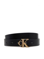 Calvin Klein Jeans Pasek Damski Monogram Placque Buckle 25Mm Rev LV04K7005G Czarny. Czarne paski Calvin Klein Jeans, bez wzorów, z jeansu. Za 209.99 zł.