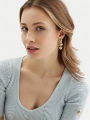 Guess Kolczyki JUBE05 013JW Złoty. Żółte kolczyki Guess, metalowe. Za 409.99 zł.