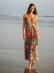 Isla Bonita by SIGRIS Sukienka ze wzorem rozmiar: XL. Sukienki Isla Bonita by SIGRIS, na co dzień, xl, bez wzorów, z bawełny, bez kołnierzyka, bez ramiączek, maxi, proste. Za 113.90 zł.