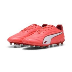 Buty piłkarskie KING Pro FG/AG PUMA Glowing Red White Fire. Białe buty do biegania Puma, bez wzorów, bez zapięcia, do biegania. W wyprzedaży za 259.99 zł.