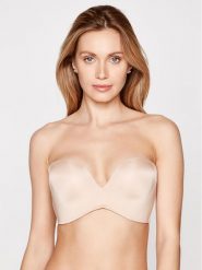 Wonderbra Biustonosz bardotka WB00032D Beżowy. Brązowe biustonosze Wonderbra, bez wzorów, z syntetyku. Za 319.99 zł.