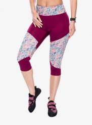 Legginsy wspinaczkowe damskie Ocun Rhea 3/4 Leggings. Czerwone legginsy Ocun, bez wzorów, z elastanu, wakacyjne. Za 125.39 zł.