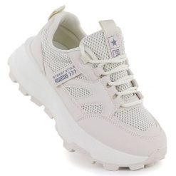 Sneakersy sportowe damskie na platformie beżowe NEWS 8511. Brązowe buty sportowe lifestyle NEWS, bez wzorów, ze skóry ekologicznej, sportowe, bez zapięcia. Za 99.99 zł.