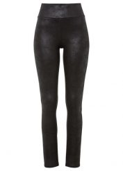 Legginsy ocieplane z powlekanym wykończeniem. Czarne legginsy bonprix, bez wzorów. Za 59.99 zł.