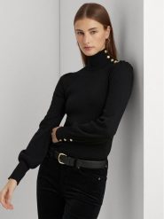 Lauren Ralph Lauren Golf 200882214001 Czarny Slim Fit. Czarne swetry Lauren Ralph Lauren, s, bez wzorów, z bawełny, bez ramiączek. Za 939.99 zł.