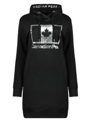 Canadian Peak Sukienka dresowa w kolorze czarnym rozmiar: L. Czarne sukienki Canadian Peak, na co dzień, l, bez wzorów, z dresówki, bez kołnierzyka, bez ramiączek, midi, proste. Za 110.29 zł.