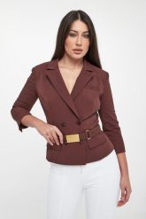 Żakiet dwurzędowy z paskiem ELISABETTA FRANCHI. Marynarki i żakiety Elisabetta Franchi, bez wzorów, bez ramiączek. Za 2,509.00 zł.