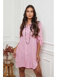 La Compagnie Du Lin Sukienka w kolorze jasnoróżowym rozmiar: XXL. Różowe sukienki La Compagnie Du Lin, xxl, bez wzorów, bez kołnierzyka, bez ramiączek, mini. Za 96.14 zł.