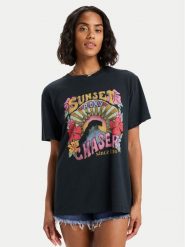 Roxy T-Shirt ERJZT06023 Czarny Regular Fit. Czarne t-shirty Roxy, m, bez wzorów, z bawełny, bez kołnierzyka, bez ramiączek. Za 159.99 zł.