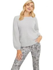 Heine Sweter w kolorze jasnoszarym rozmiar: 40. Szare swetry Heine, bez wzorów, bez ramiączek. Za 79.21 zł.