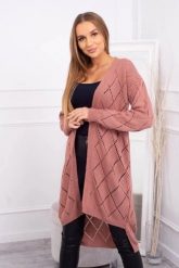 Sweter z geometrycznym wzorem ciemny różowy. Czerwone swetry KESI, l, bez wzorów, z wełny, eleganckie, plus size, bez ramiączek. Za 158.92 zł.