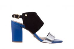 Sandały Bayla-067 122330 B Silver Black Lake, Czarny/ Granat/ Srebro, Skóra naturalna - 37. Niebieskie sandały Bayla, bez wzorów, z nubiku, bez obcasa, na obcasie, bez zapięcia. W wyprzedaży za 89.10 zł.