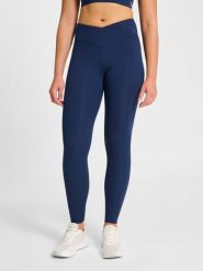Damskie legginsy Hummel Hmlyoga Wrap High Waist. Niebieskie legginsy Hummel, bez wzorów, z elastanu. Za 286.00 zł.