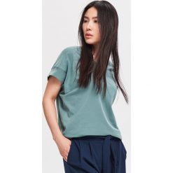 Bluzka z bawełny organicznej - Turkusowy. Bluzki marki Reserved. Za 39.99 zł.