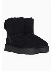 Gooce Skórzane botki zimowe "Mercy" w kolorze czarnym rozmiar: 39. Czarne botki Gooce, bez wzorów, bez obcasa, na platformie, bez zapięcia. Za 217.99 zł.